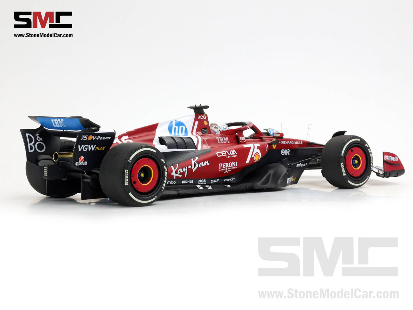 [Pre-Order] Ferrari F1 SF-25 #16 Charles Leclerc Monaco GP 2025 Shell Special Livery BBR 1:18 with Leather Base