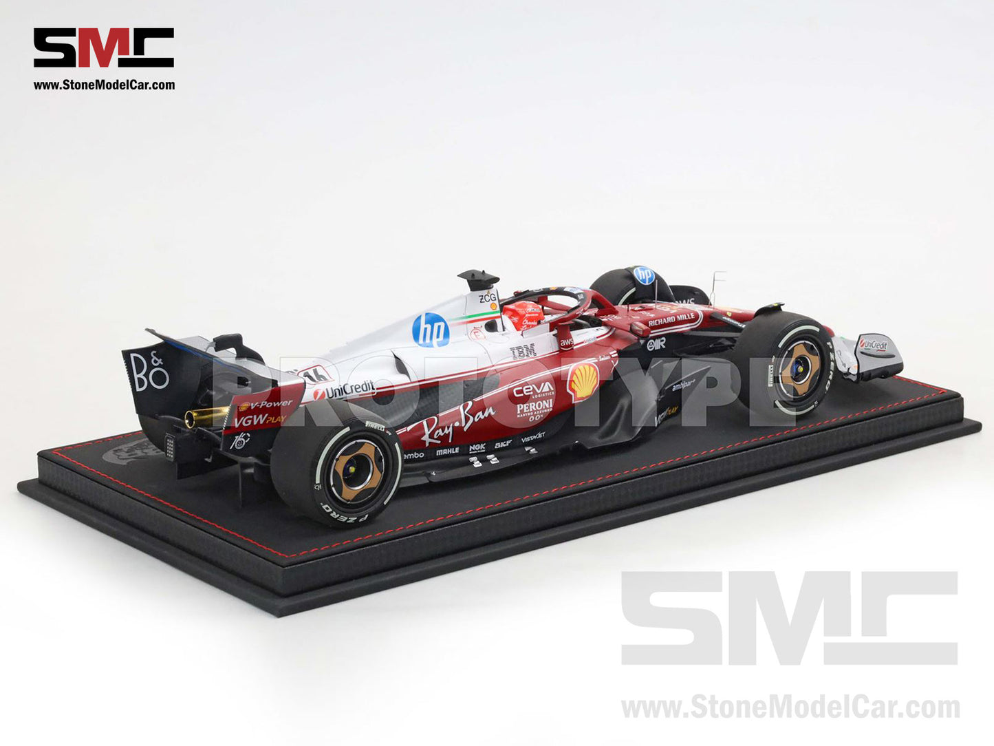 [Pre-Order] Ferrari F1 SF-25 #16 Charles Leclerc Italy Monza GP 2025 312T Special Livery BBR 1:18 with Leather Base