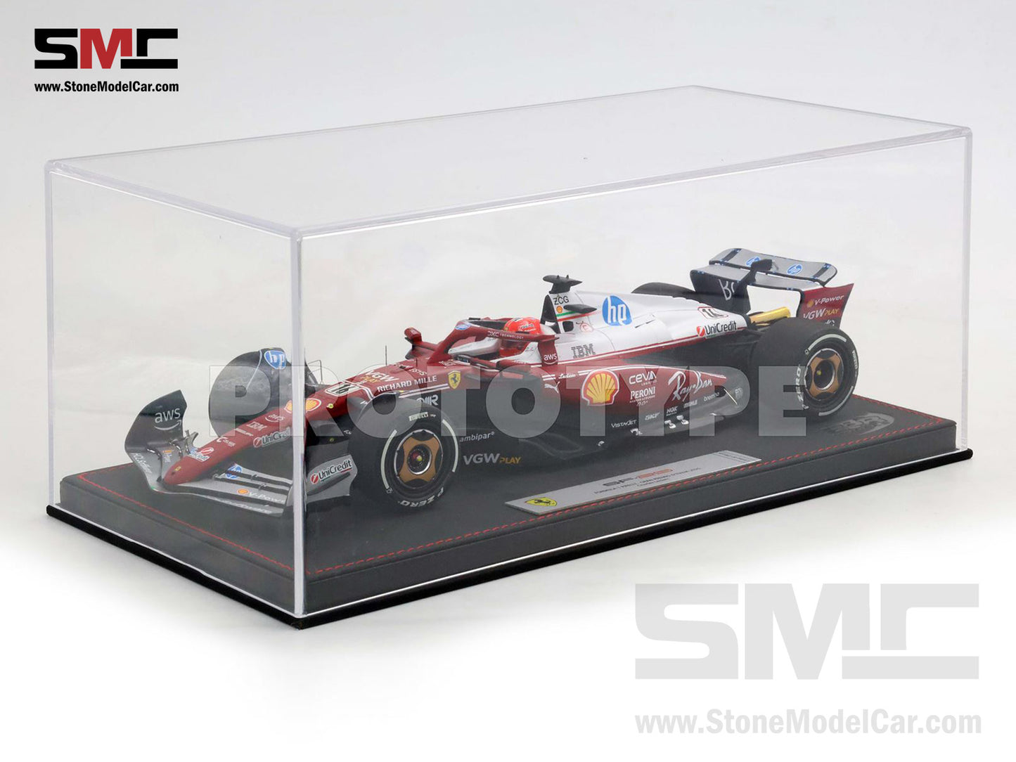 [Pre-Order] Ferrari F1 SF-25 #16 Charles Leclerc Italy Monza GP 2025 312T Special Livery BBR 1:18 with Leather Base