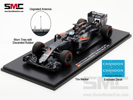 [Pre-Order] McLaren F1 MP4-31 #14 Fernando Alonso Monaco GP 2016 5th Place 1:18 Spark 18248S