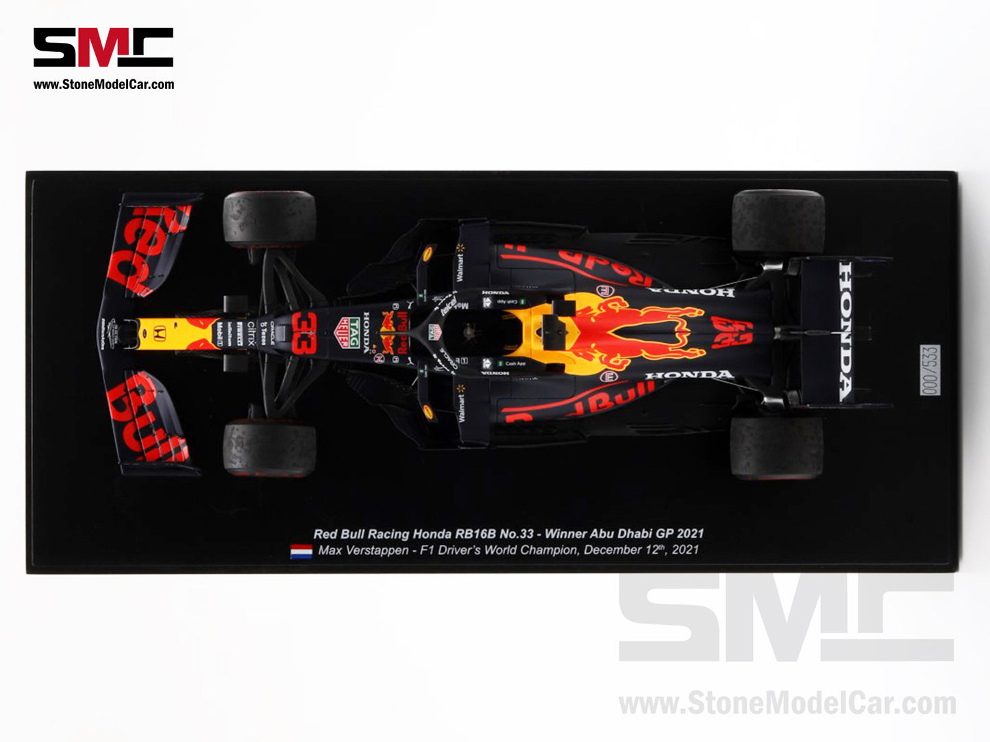 [Pre-Order] 2021 F1 World Champion #33 Max Verstappen Red Bull RB16B Abu Dhabi GP 1:18 Spark Figure
