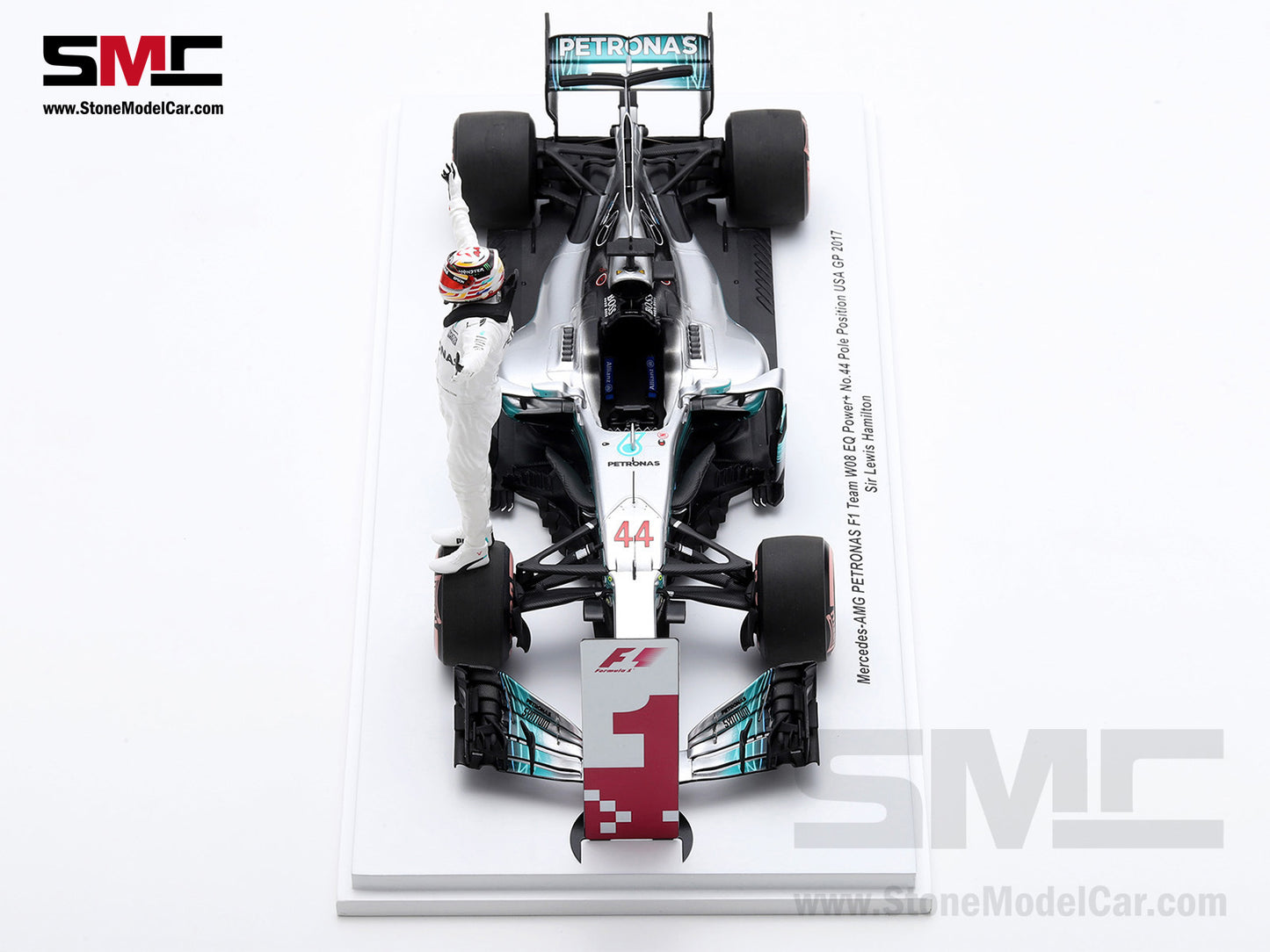 [Pre-Order] Mercedes F1 W08 #44 Lewis Hamilton US GP 2017 4x World Champion 1:18 Spark with Figure