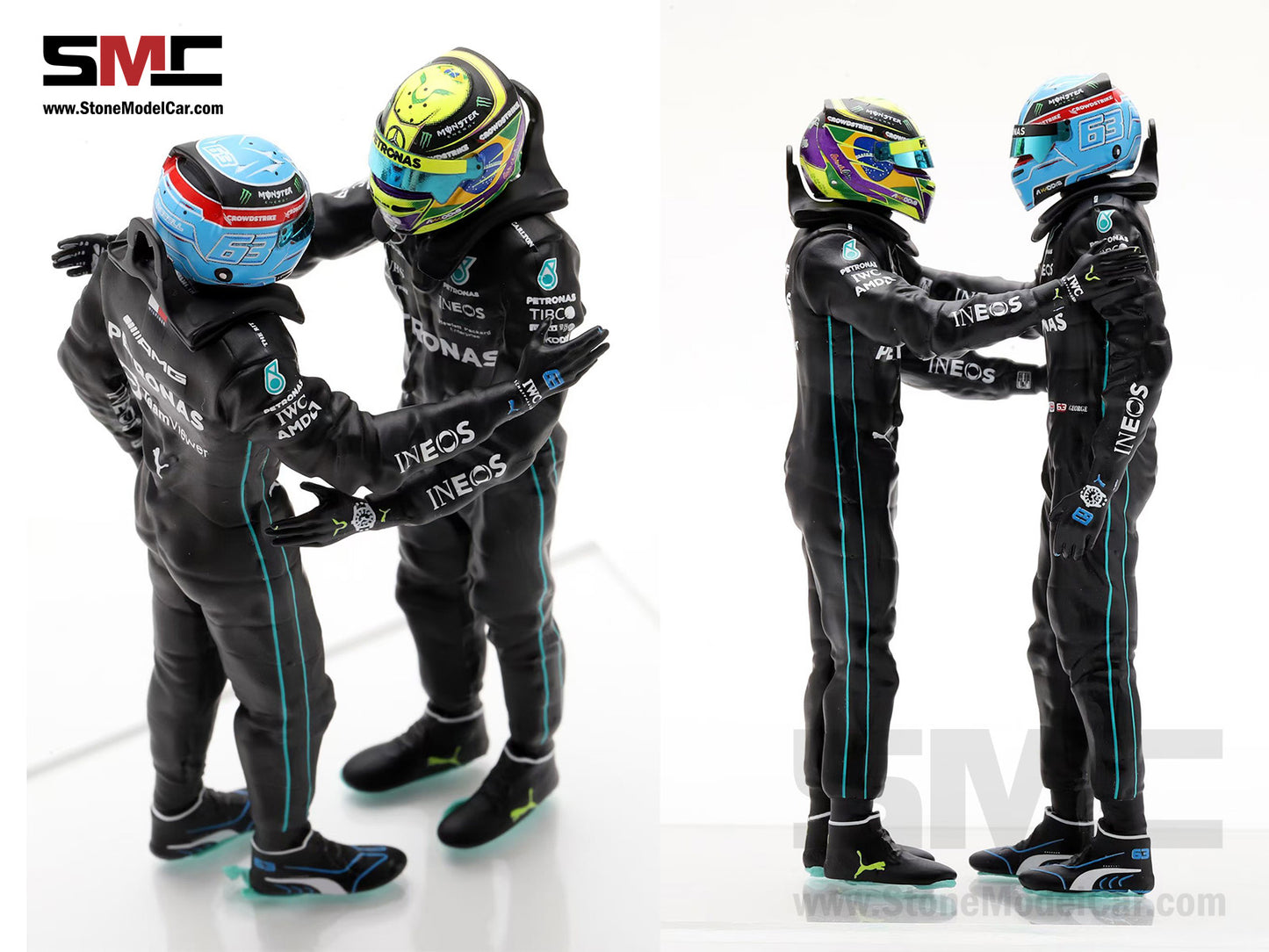 [Pre-Order] Mercedes F1 W13 #44 7x World Champion Lewis Hamilton Brazil GP 2022 Spark 1:18 Special Figure Edition