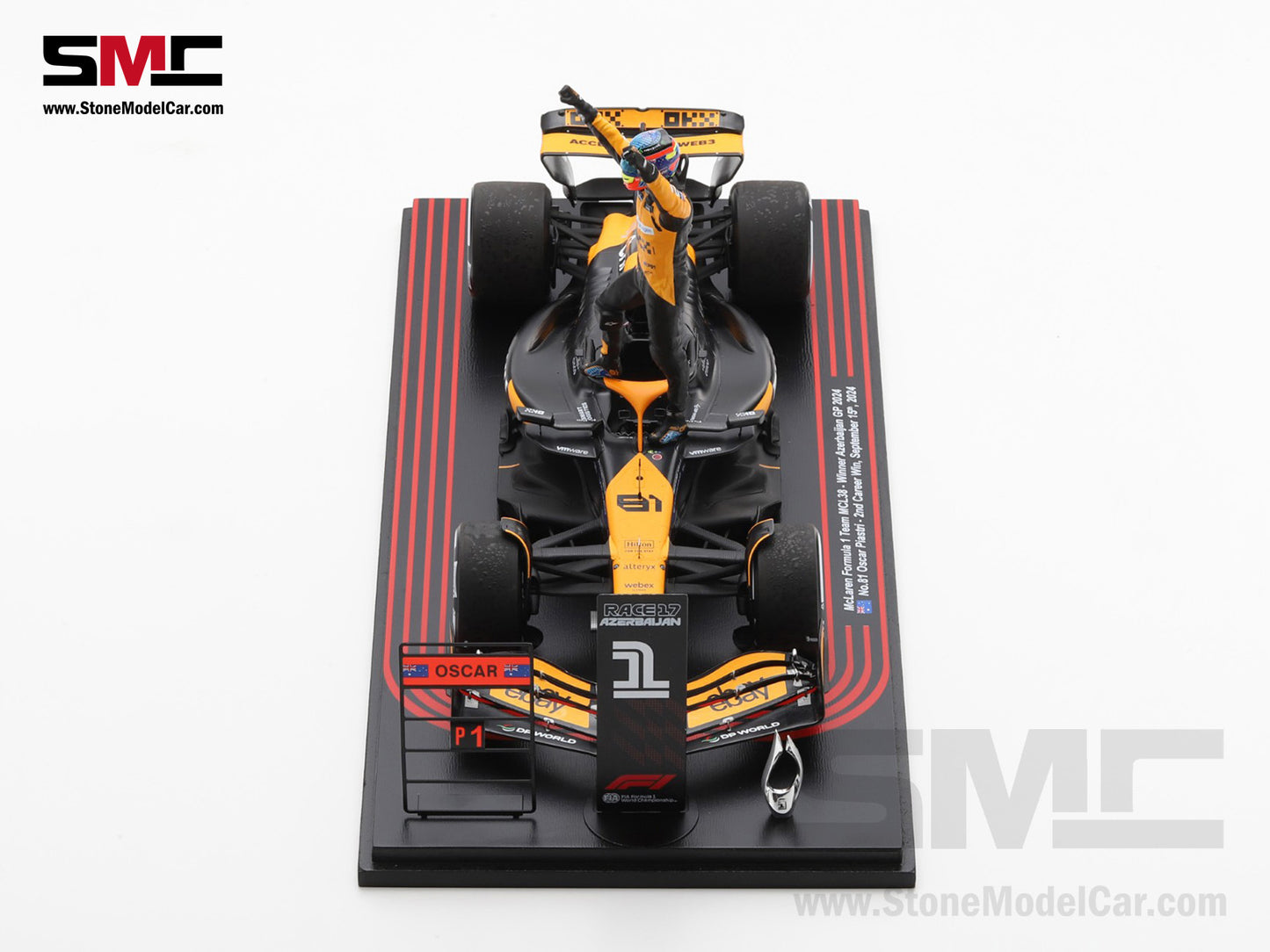 [Pre-Order] McLaren F1 MCL38 #81 Oscar Piastri Azerbaijan GP Winner 2024 2nd Career Win 1:18 Spark Figure Special