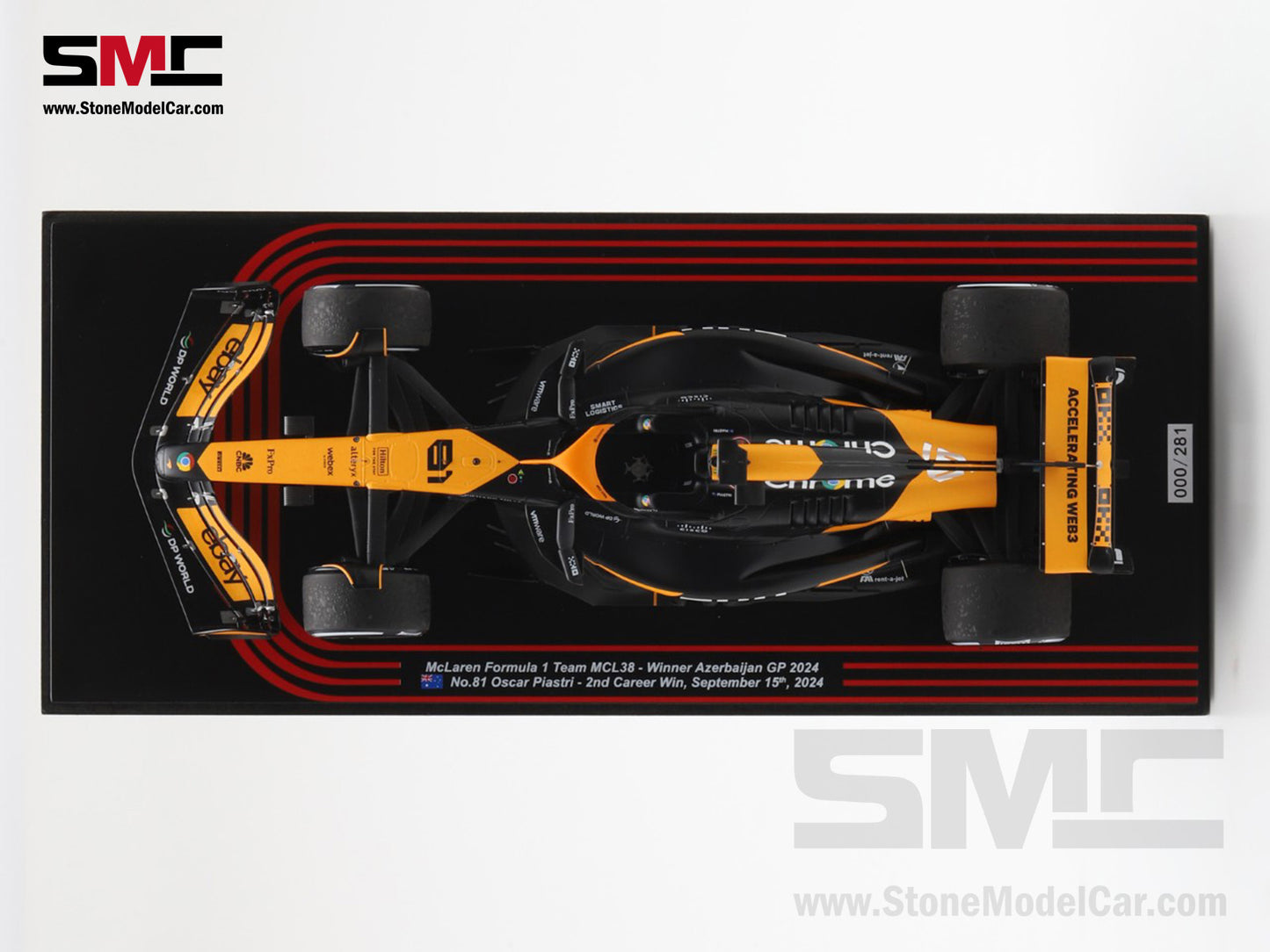 [Pre-Order] McLaren F1 MCL38 #81 Oscar Piastri Azerbaijan GP Winner 2024 2nd Career Win 1:18 Spark Figure Special