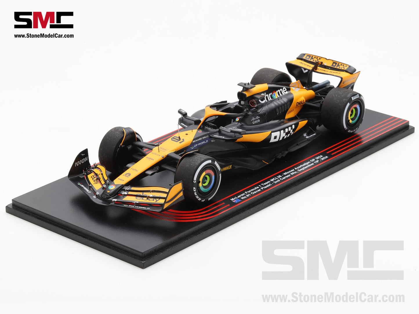 [Pre-Order] McLaren F1 MCL38 #81 Oscar Piastri Azerbaijan GP Winner 2024 2nd Career Win 1:18 Spark Figure Special