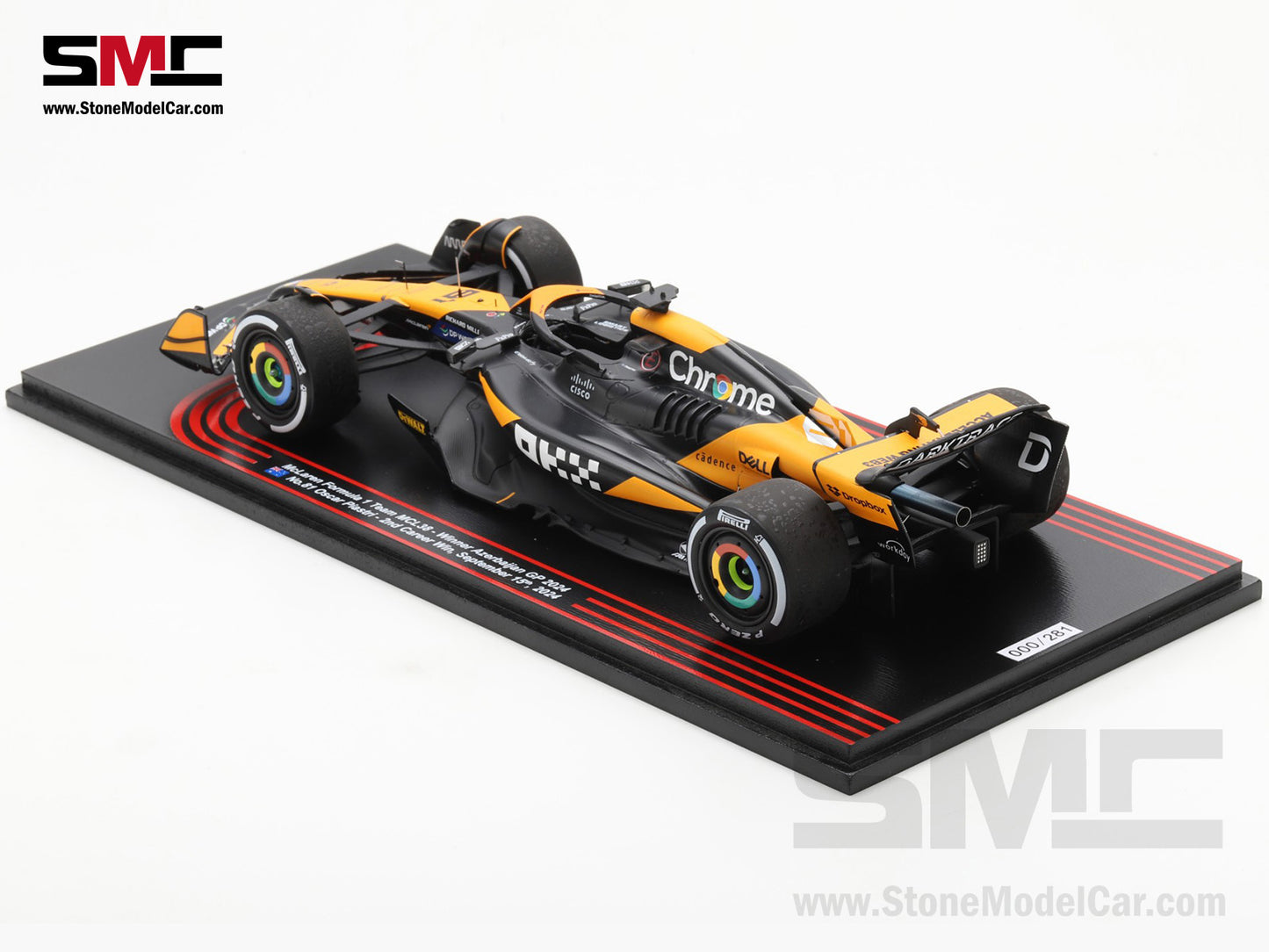 [Pre-Order] McLaren F1 MCL38 #81 Oscar Piastri Azerbaijan GP Winner 2024 2nd Career Win 1:18 Spark Figure Special