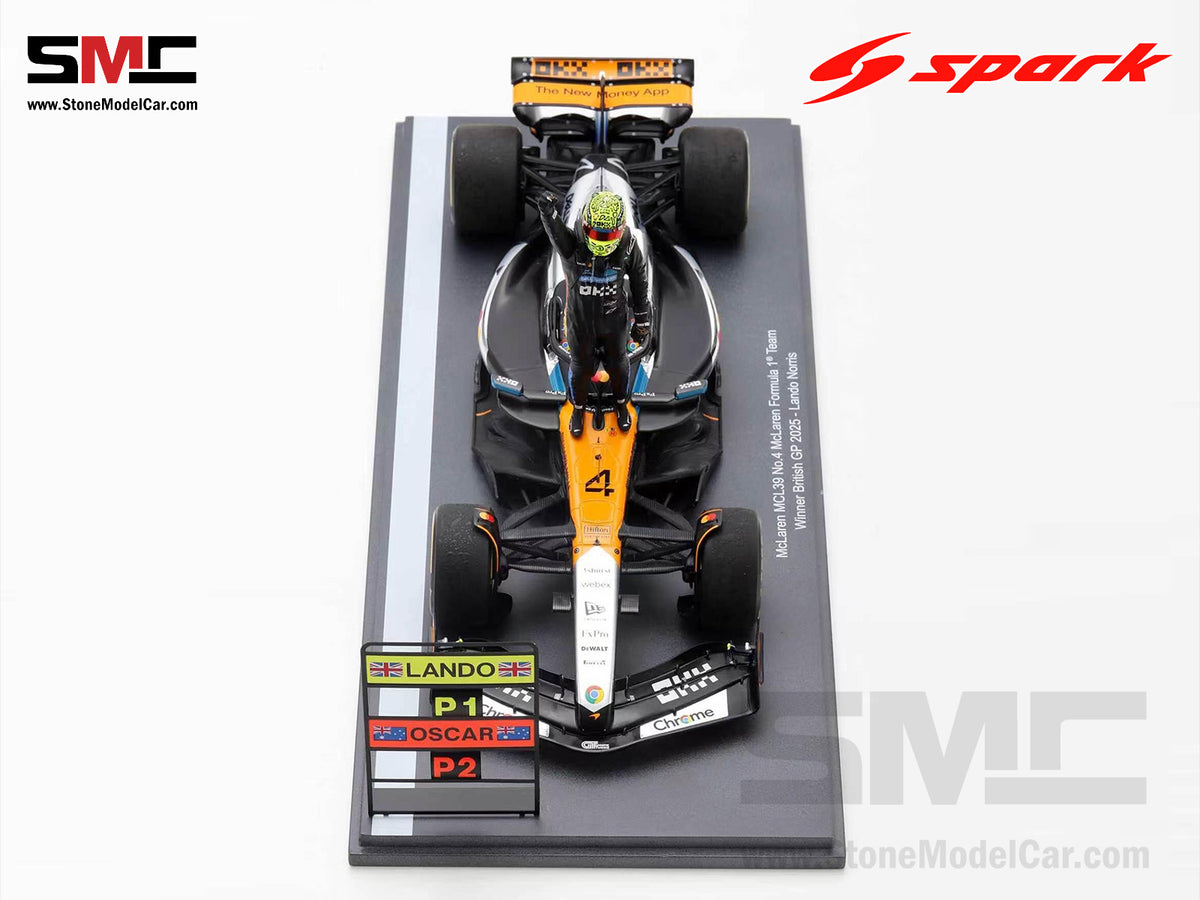 [Pre-Order] McLaren F1 MCL39 #4 Lando Norris British GP 2025 Winner 1:18 Spark Figurine Edition