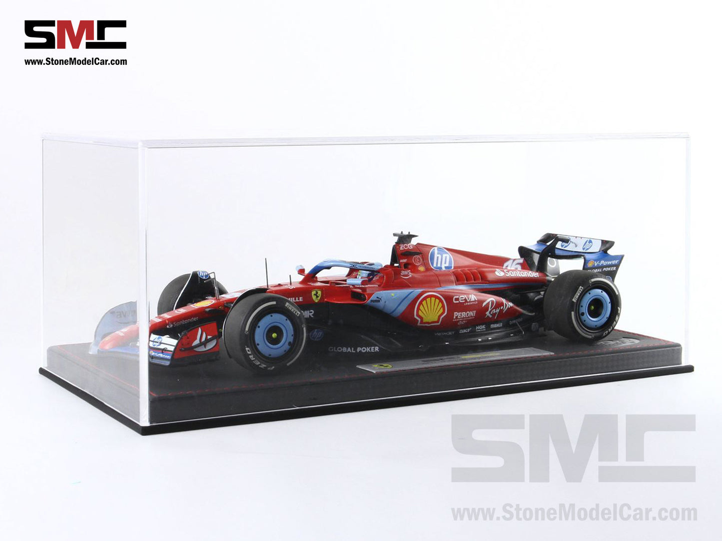 [Pre-Order] Ferrari F1 SF-24 #16 Charles Leclerc USA Miami GP 2024 BBR 1:18 with Leather Base