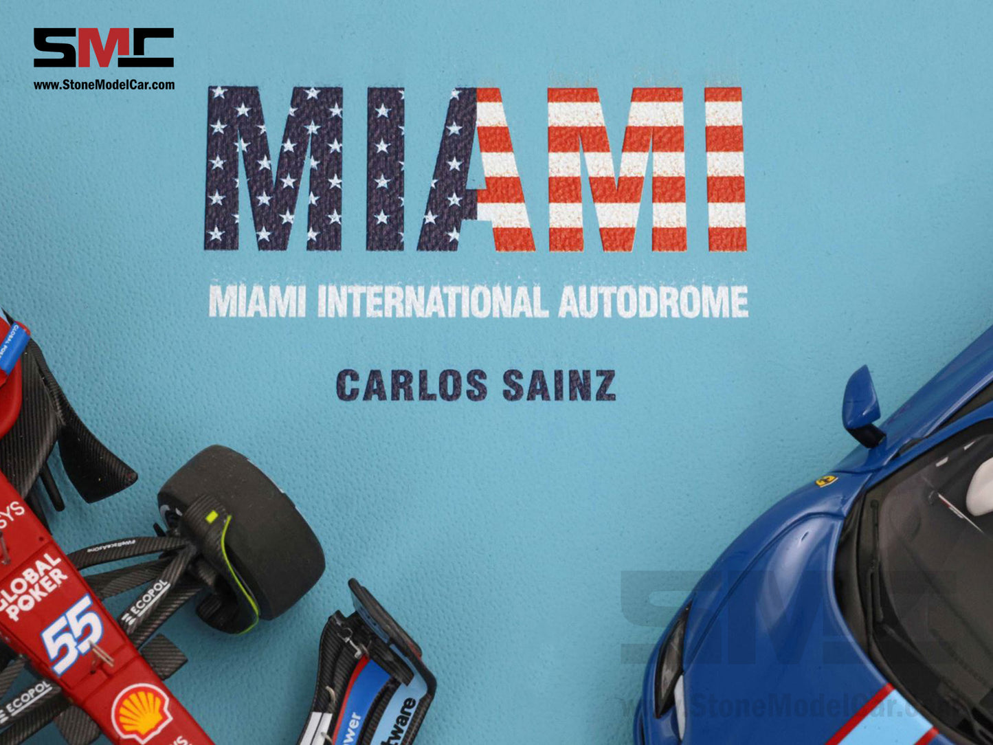 Ferrari F1 SF-24 & 296 GTS #55 Carlos Sainz USA Miami GP 2024 2x Car Set BBR 1:43 BBRC268BSET