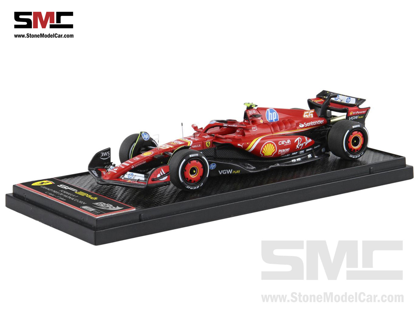 [Pre-Order] Ferrari F1 SF-24 #55 Carlos Sainz 3rd Monaco GP 2024 BBR 1:43 BBRC303B