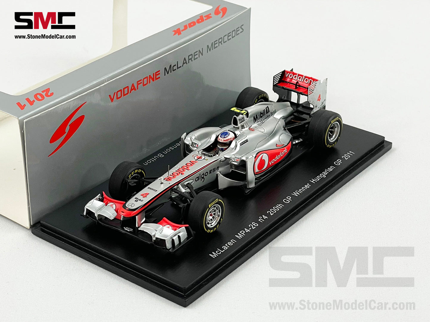 Mclaren F1 MP4/26 #4 Jenson Button Hungary GP Winner 2011 200th GP 1:43 Spark