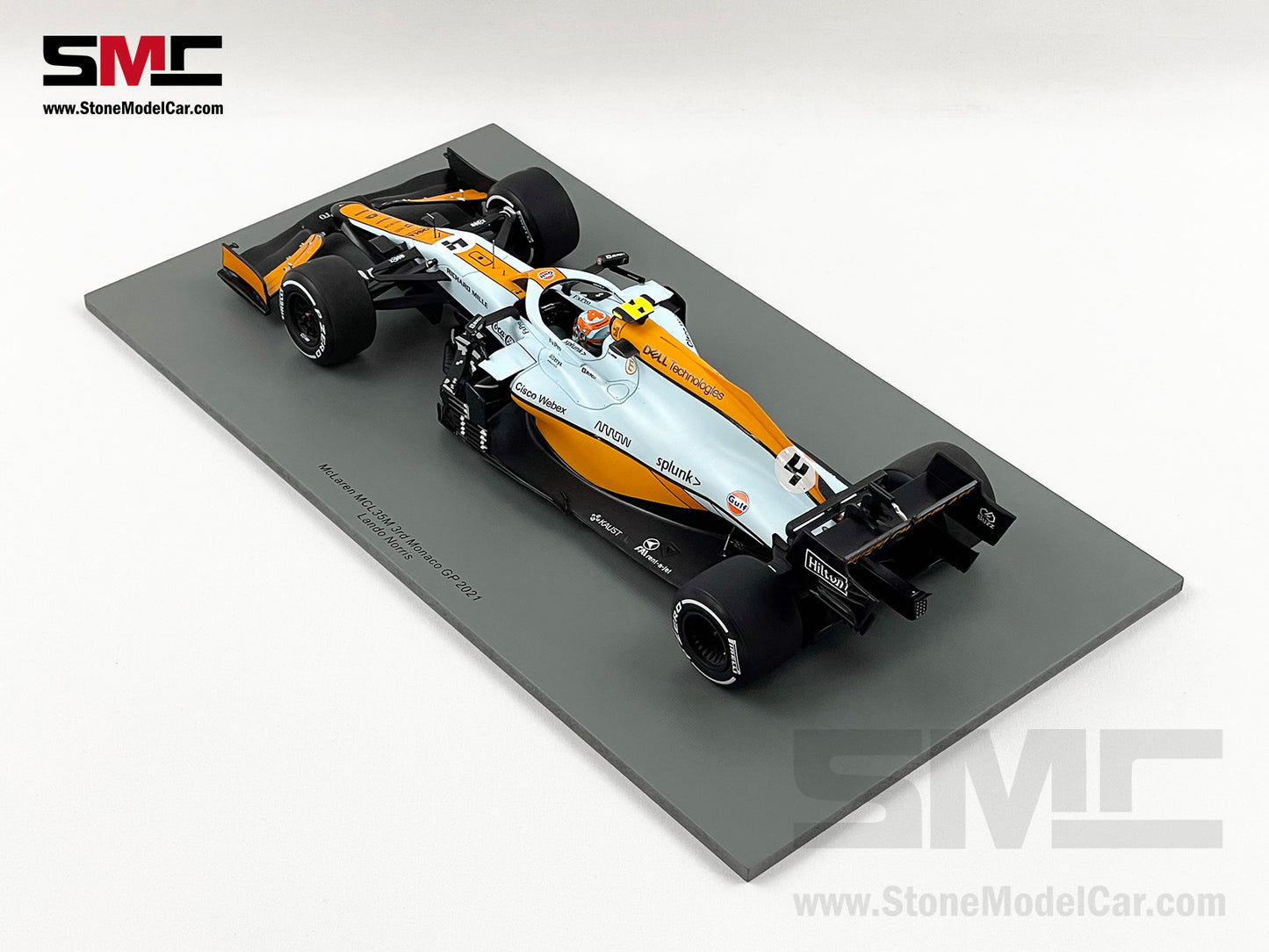 2021 Spark 1:18 Mclaren F1 MCL35M #4 Lando Norris Monaco GP Podium Gulf Livery + Decal
