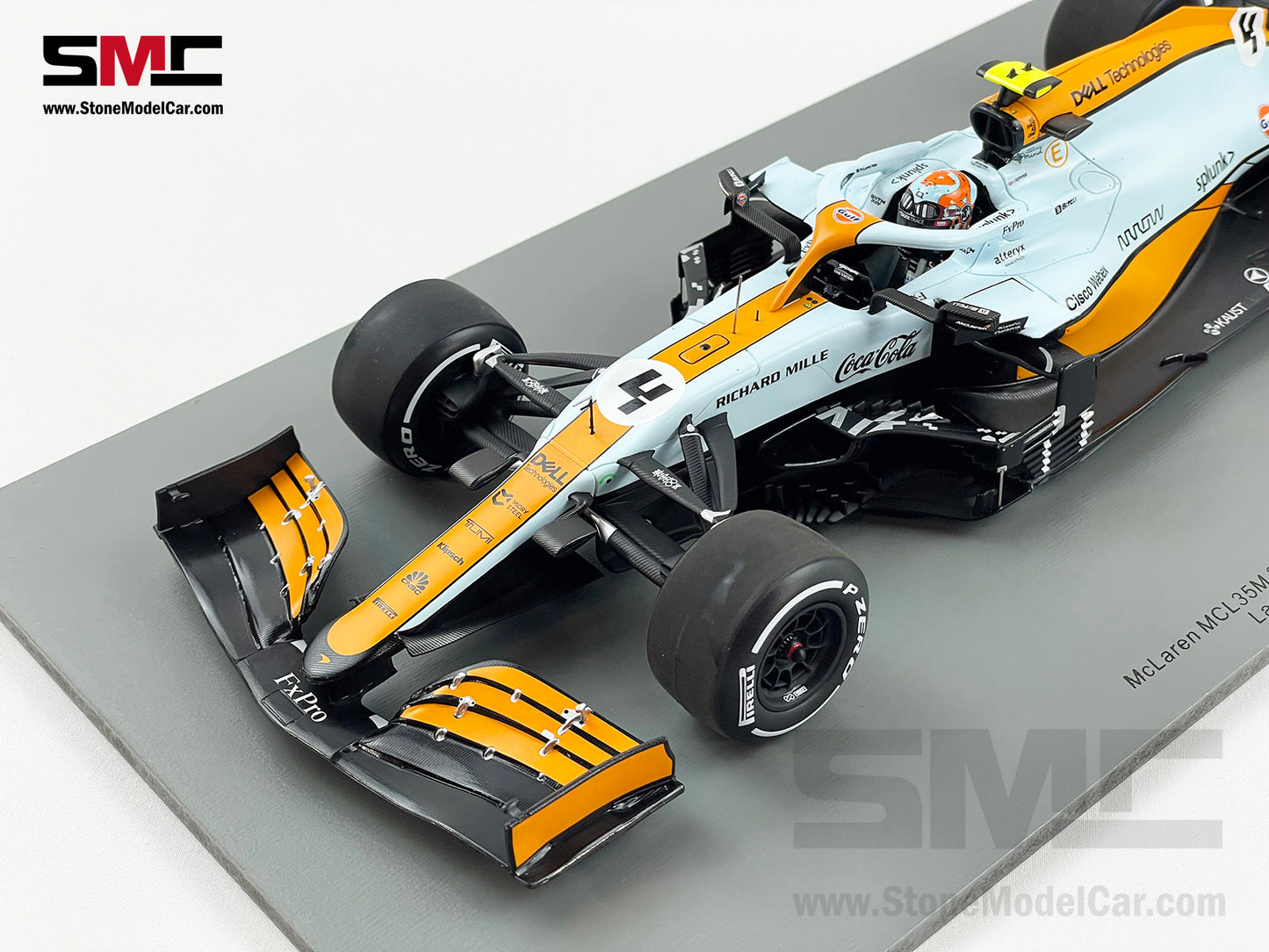 2021 Spark 1:18 Mclaren F1 MCL35M #4 Lando Norris Monaco GP Podium Gulf Livery + Decal