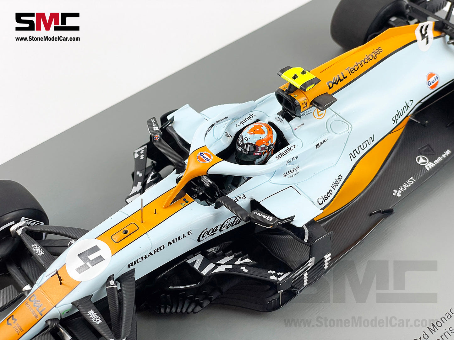 2021 Spark 1:18 Mclaren F1 MCL35M #4 Lando Norris Monaco GP Podium Gulf Livery + Decal