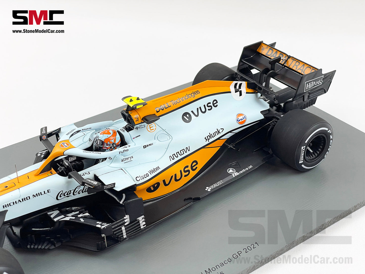 2021 Spark 1:18 Mclaren F1 MCL35M #4 Lando Norris Monaco GP Podium Gulf Livery with Decal