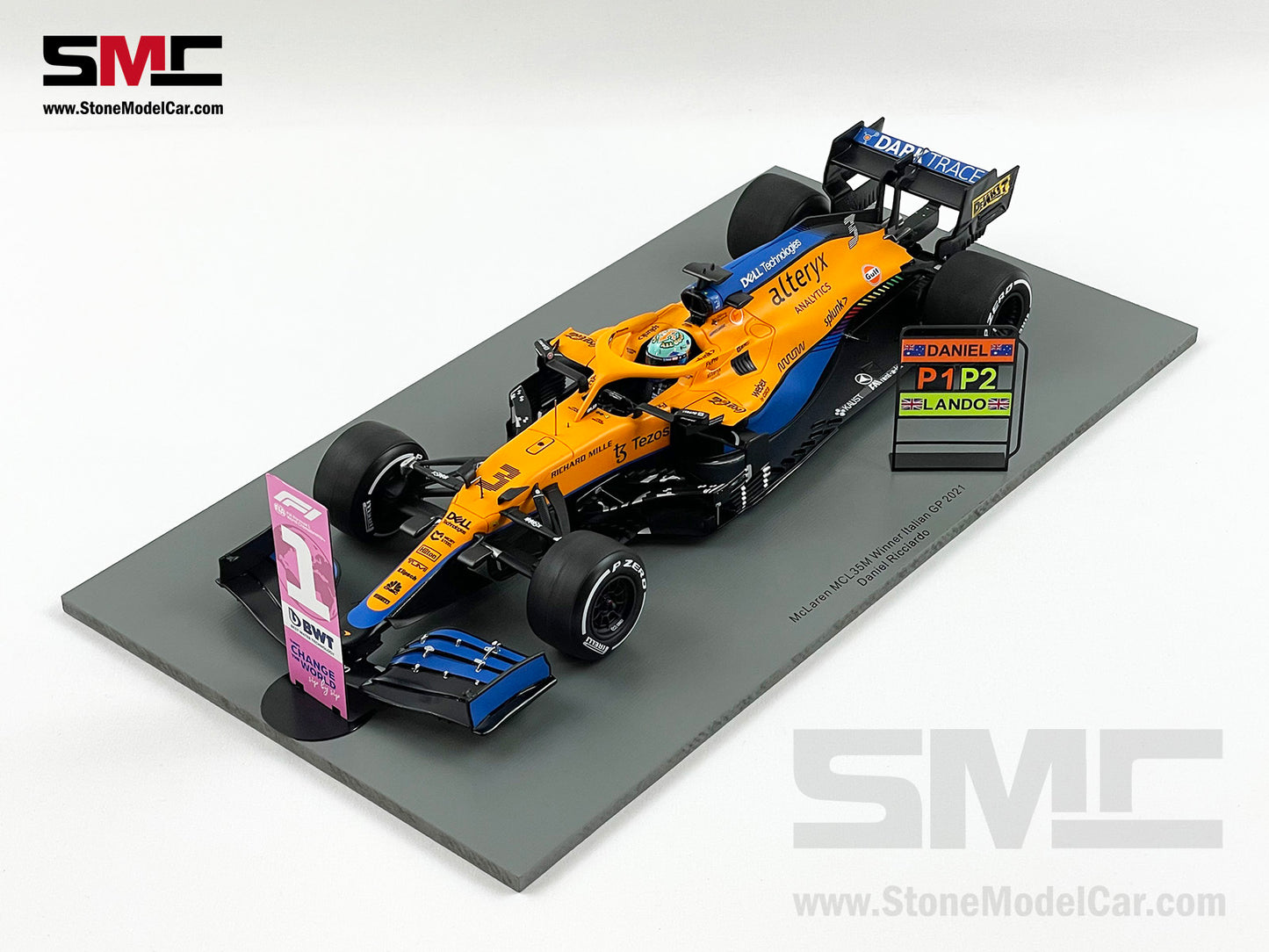 2021 Spark 1:18 Mclaren F1 MCL35M #3 Daniel Ricciardo Italy Monza Winner 18S602