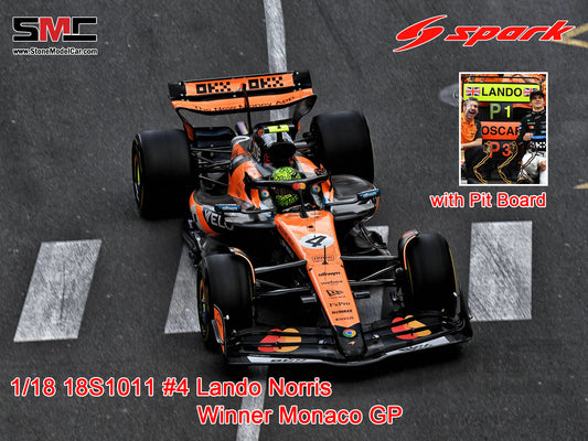 [Pre-Order] McLaren F1 MCL39 #4 Lando Norris Monaco GP 2025 Winner 1:18 Spark 18S1011