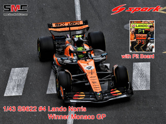 [Pre-Order] McLaren F1 MCL39 #4 Lando Norris Monaco GP 2025 Winner 1:43 Spark S9622