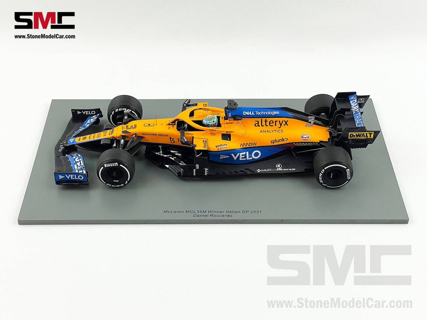 2021 Spark 1:18 Mclaren F1 MCL35M #3 Daniel Ricciardo Italy Monza Winner with VELO Decal