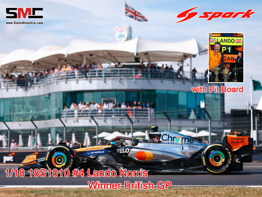 [Pre-Order] McLaren F1 MCL39 #4 Lando Norris British GP 2025 Winner 1:18 Spark 18S1010