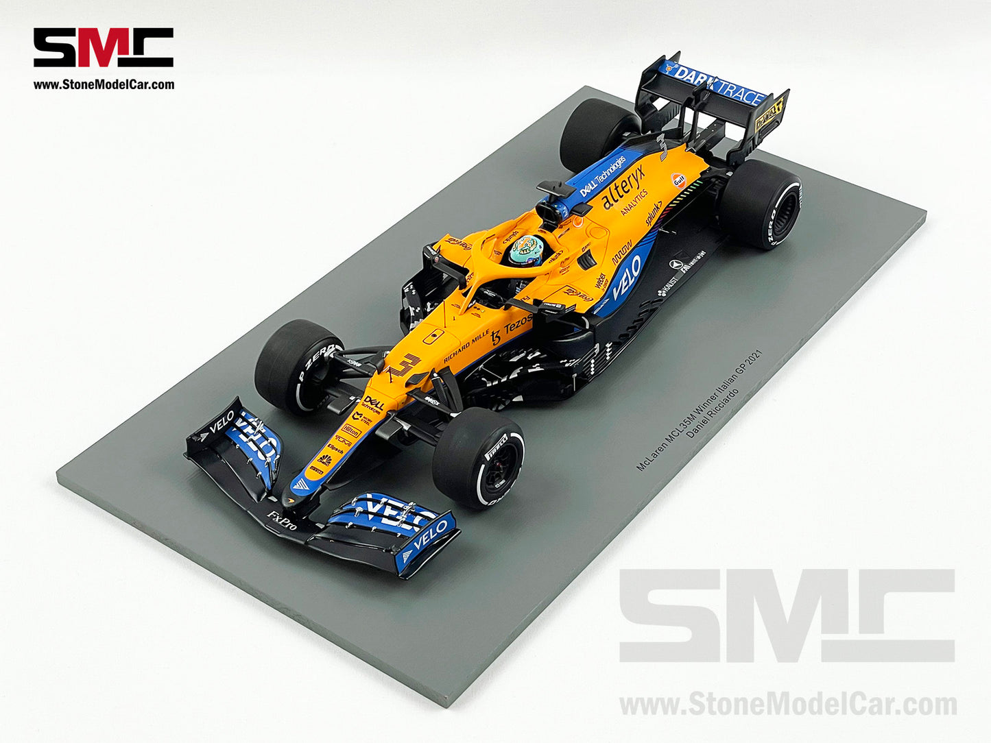 2021 Spark 1:18 Mclaren F1 MCL35M #3 Daniel Ricciardo Italy Monza Winner with VELO Decal