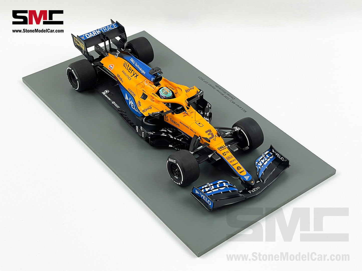 2021 Spark 1:18 Mclaren F1 MCL35M #3 Daniel Ricciardo Italy Monza Winner with VELO Decal