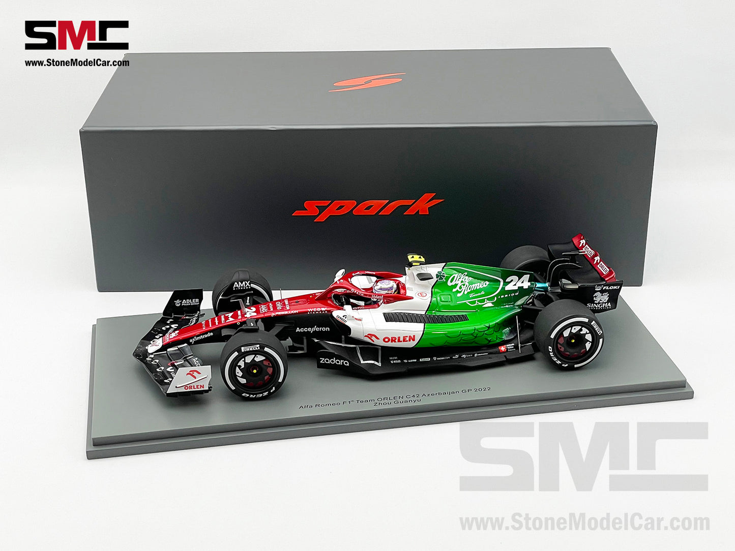 Alfa Romeo Sauber F1 C42 #24 Zhou Guanyu Azerbaijan GP 2022 1:18 Spark 18S767