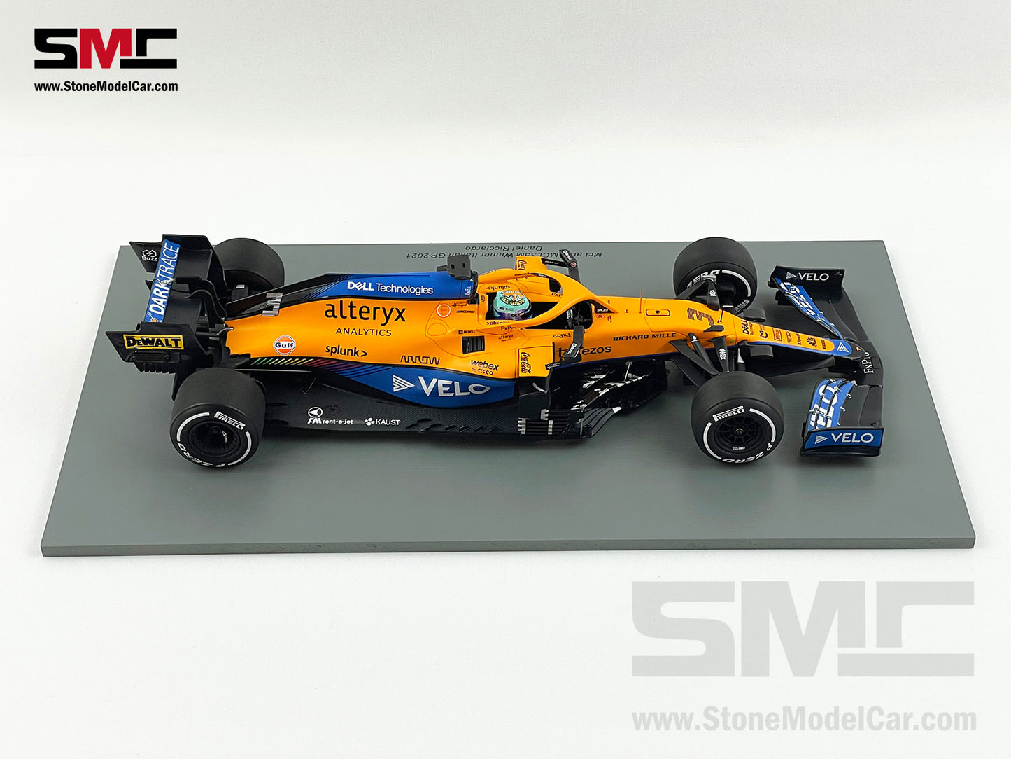 2021 Spark 1:18 Mclaren F1 MCL35M #3 Daniel Ricciardo Italy Monza Winner with VELO Decal