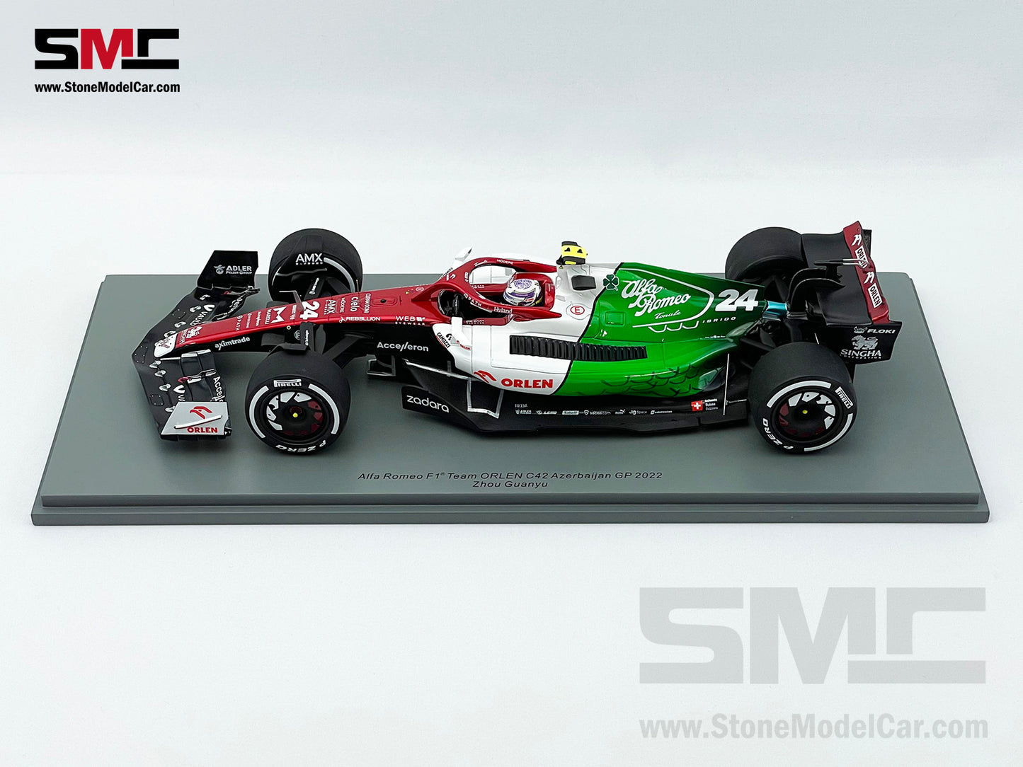 Alfa Romeo Sauber F1 C42 #24 Zhou Guanyu Azerbaijan GP 2022 1:18 Spark 18S767