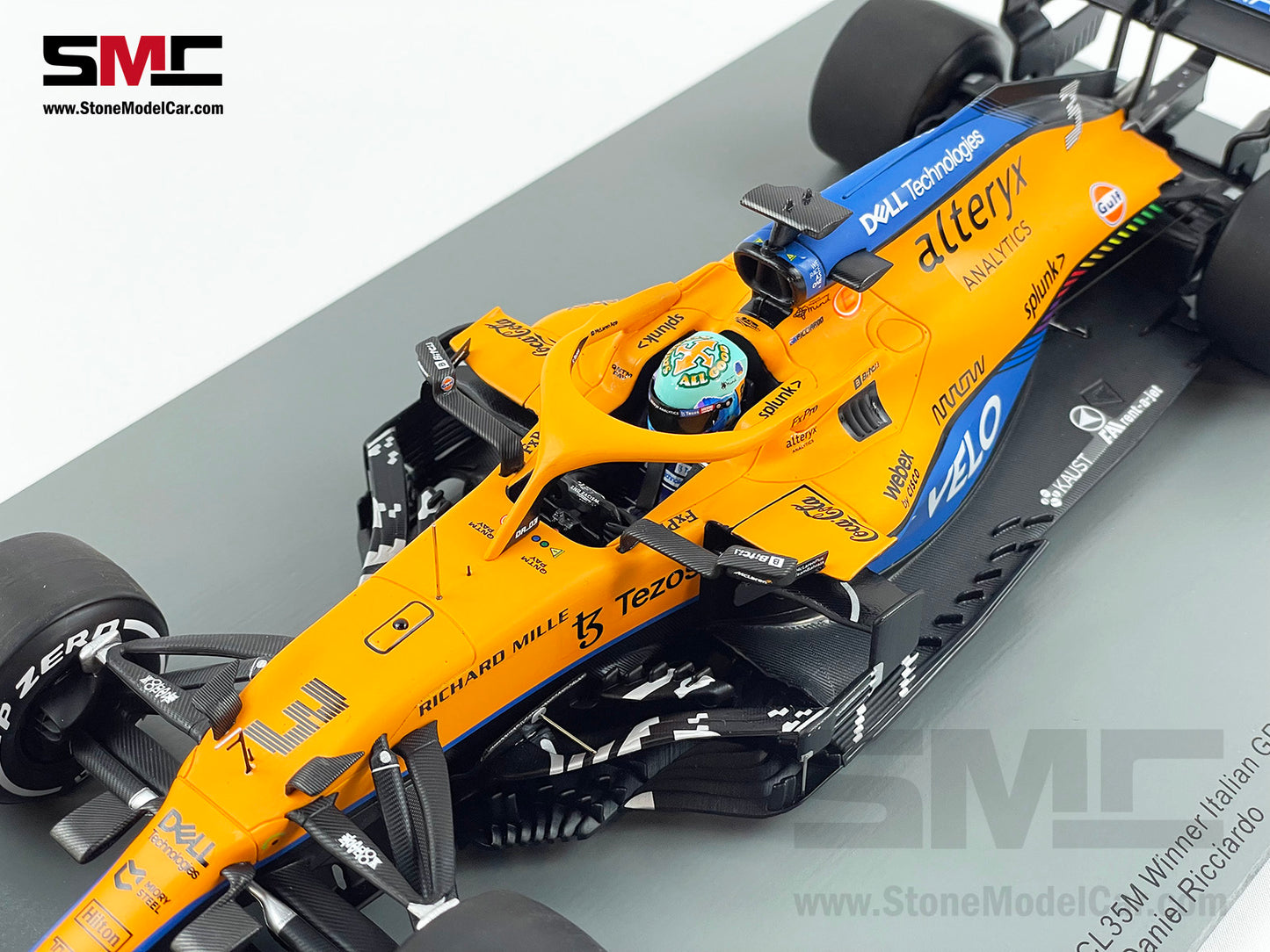 2021 Spark 1:18 Mclaren F1 MCL35M #3 Daniel Ricciardo Italy Monza Winner with VELO Decal