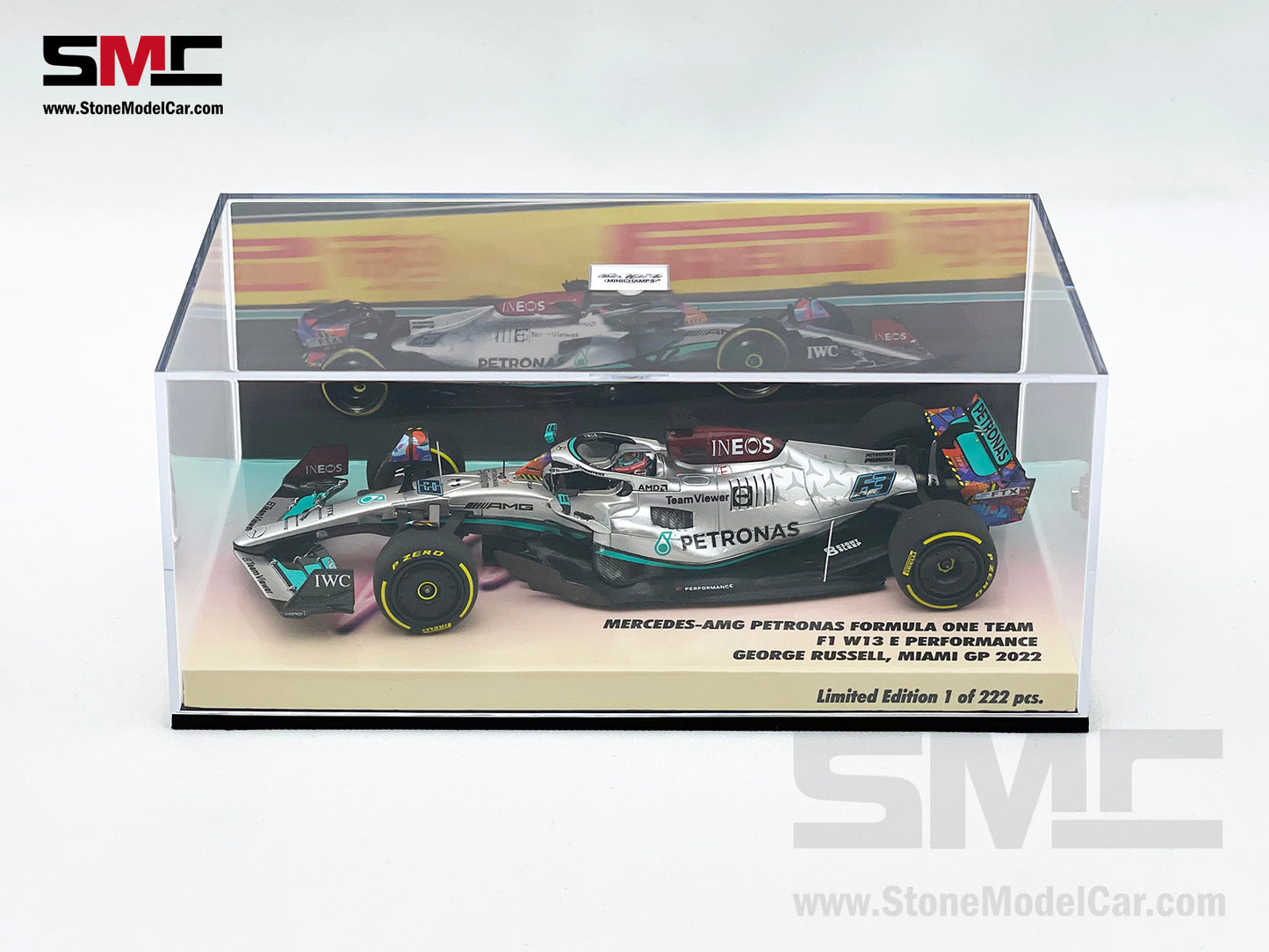 2022 Mercedes F1 W13 #63 George Russell USA Miami GP Special Livery 1:43 MINICHAMPS