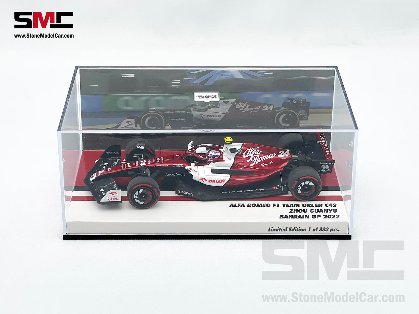 2022 Alfa Romeo Sauber F1 C42 #24 Zhou Guanyu Bahrain GP 10th 1st Point 1:43 MINICHAMPS
