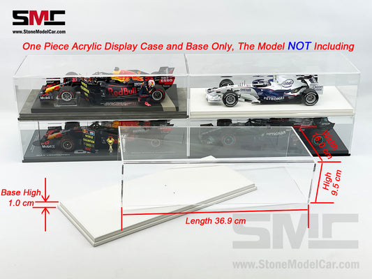 Premium Acrylic Display Cover & Show Case with White Eco-leather Base for 1:18 Car Models