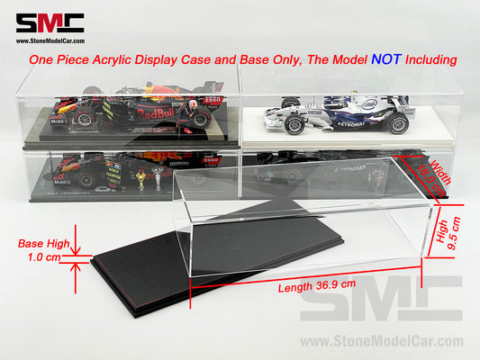 Premium Acrylic Display Cover & Show Case with Carbon Fiber Style Base for 1:18 Car Models