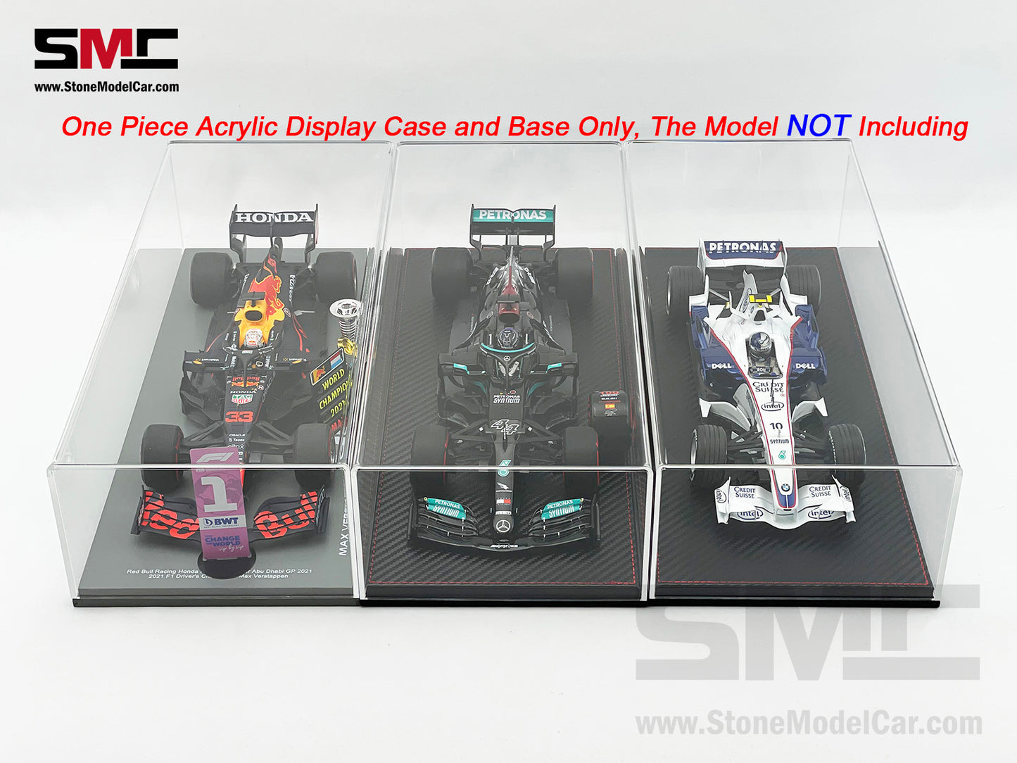 Premium Acrylic Display Cover & Show Case with Carbon Fiber Style Base for 1:18 Car Models