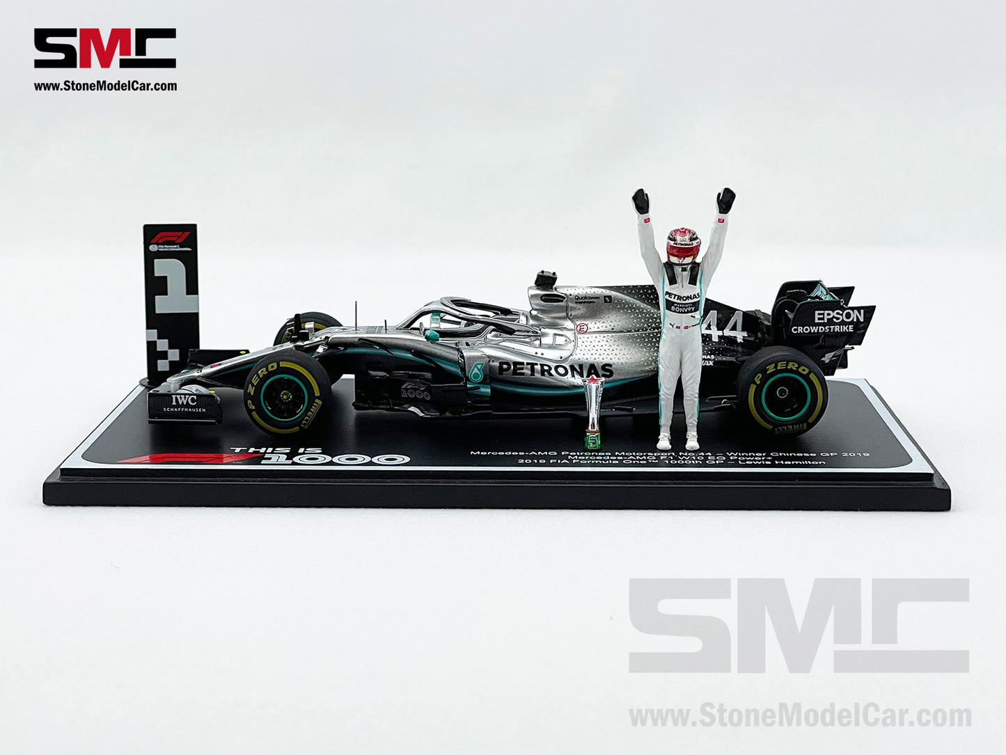 Mercedes F1 W10 #44 Lewis Hamilton Chinese GP 2019 6x World Champion 1:43 Spark Figure