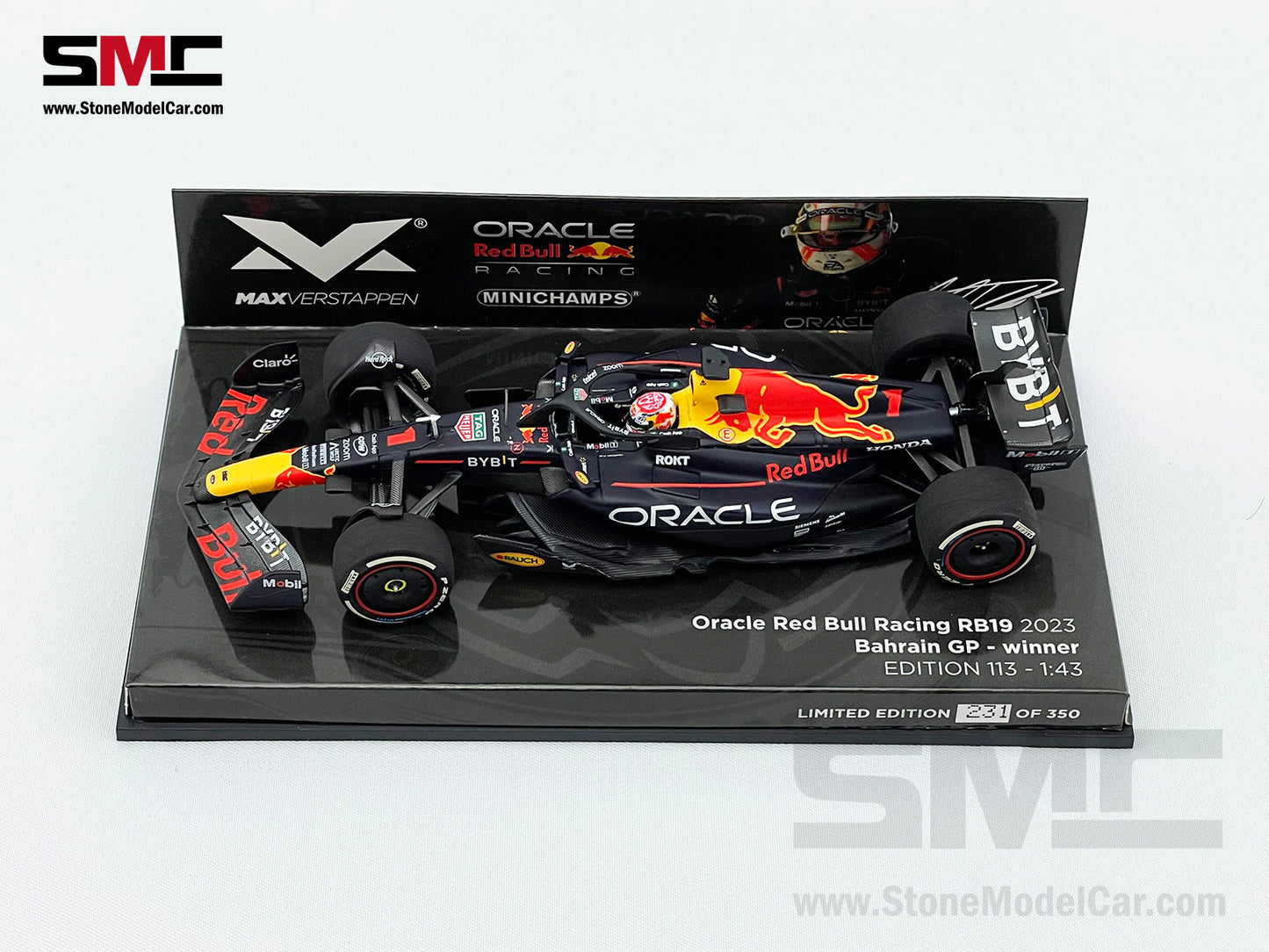 Red Bull F1 RB19 #1 Max Verstappen Bahrain GP 2023 World Champion 1:43 MINICHAMPS
