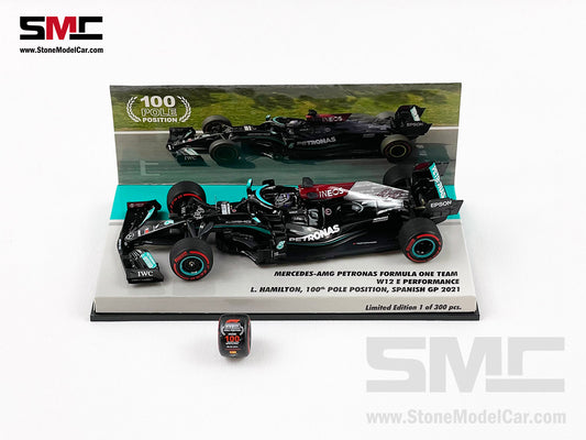 Mercedes F1 W12 #44 Lewis Hamilton Spain 2021 100th Pole & Winner 1:43 MINICHAMPS