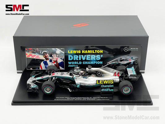 2018 5x World Champion Mercedes F1 W09 #44 Lewis Hamilton Mexico GP 1:18 Spark