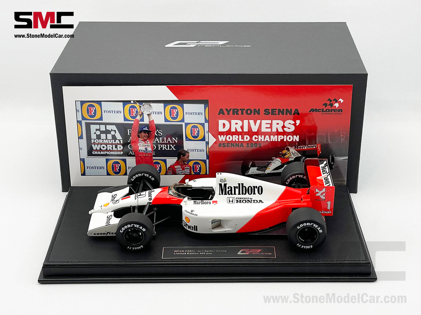 Mclaren F1 MP4/6 #1 Ayrton Senna 1991 World Champion 1:18 GP REPLICAS with Decal