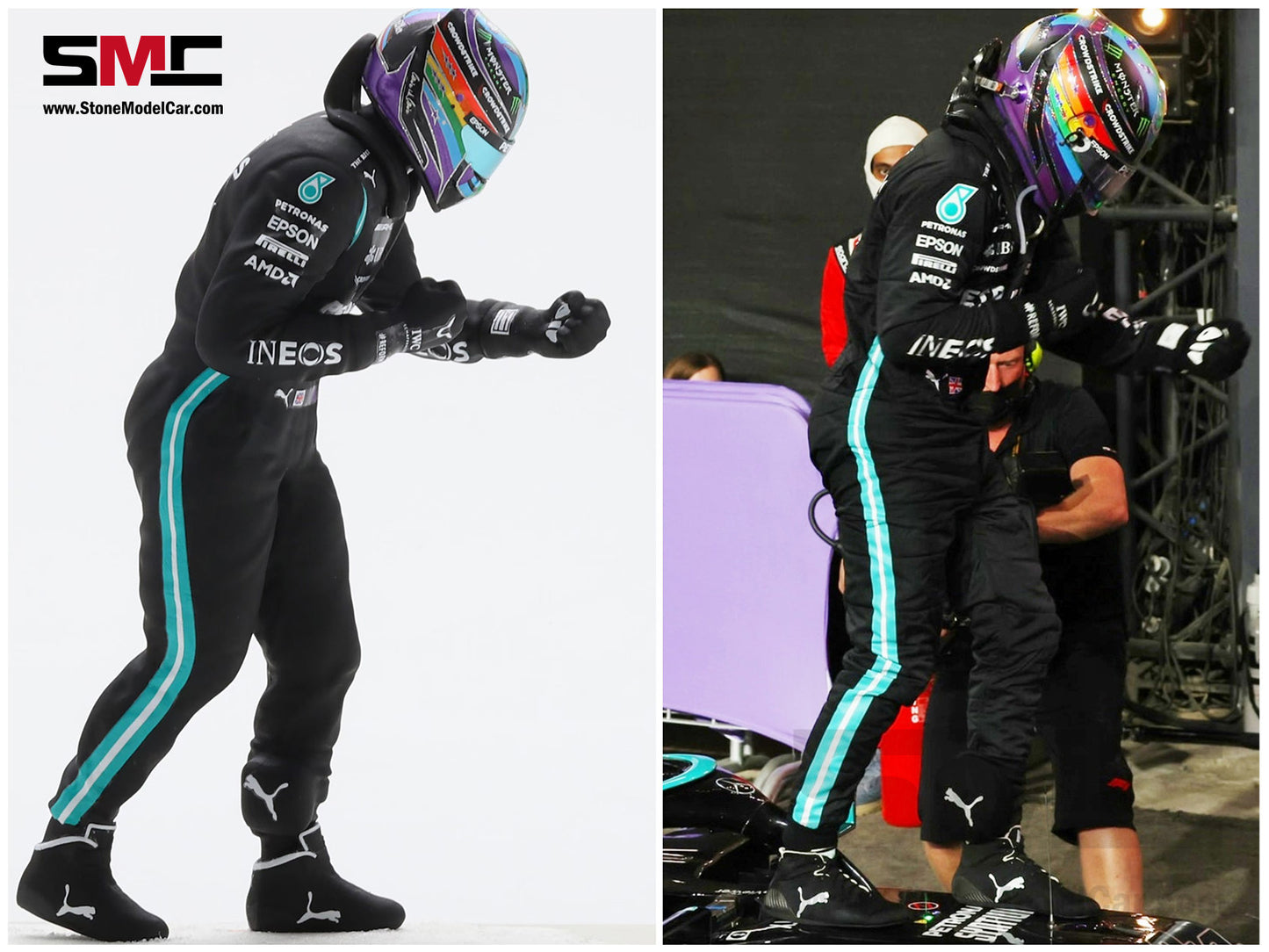 [Pre-Order] Mercedes AMG F1 W12 #44 Lewis Hamilton Saudi Arabian GP 2021 Winner 1:18 Spark Figure Edition