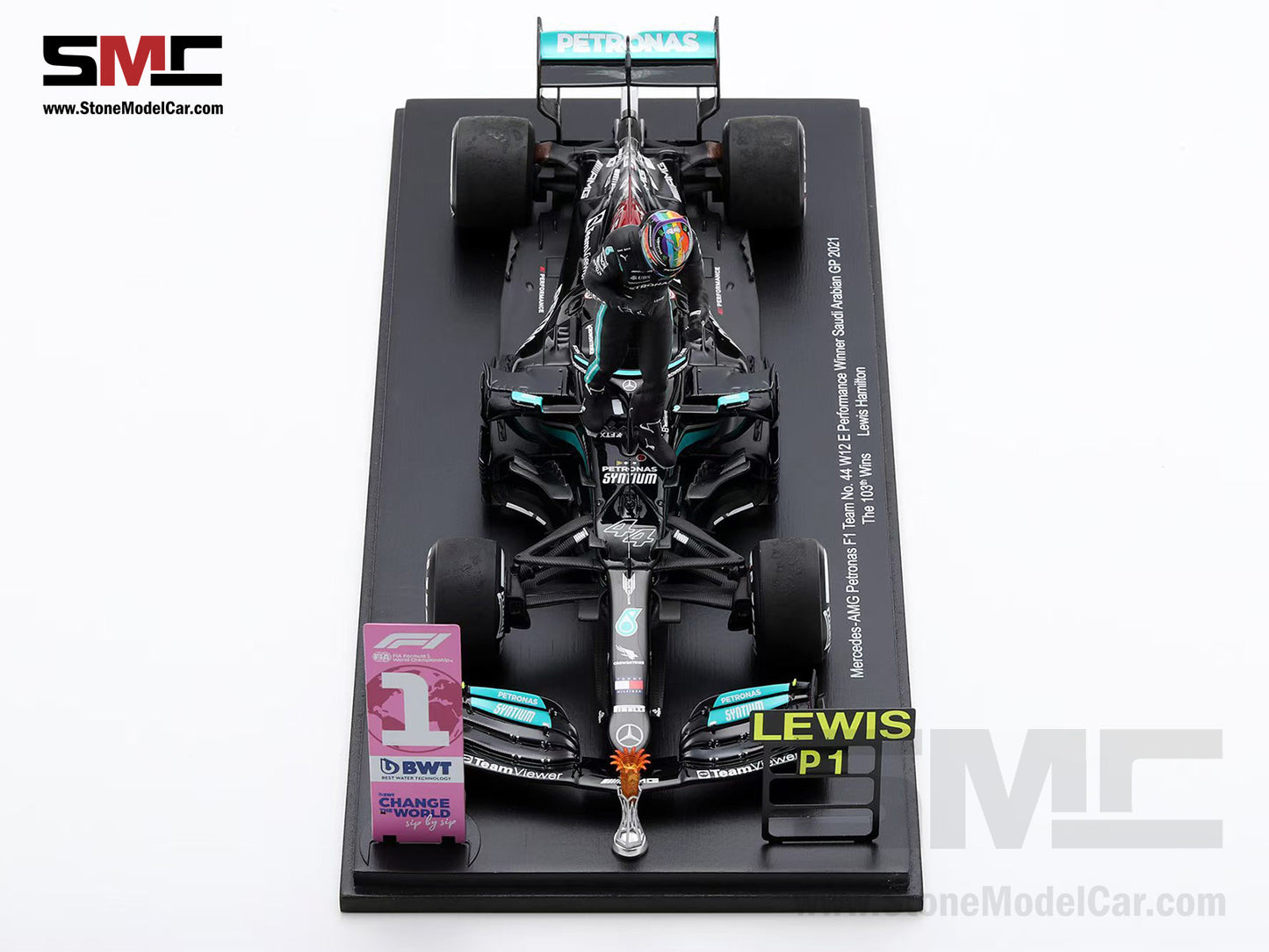 [Pre-Order] Mercedes AMG F1 W12 #44 Lewis Hamilton Saudi Arabian GP 2021 Winner 1:18 Spark Figure Edition