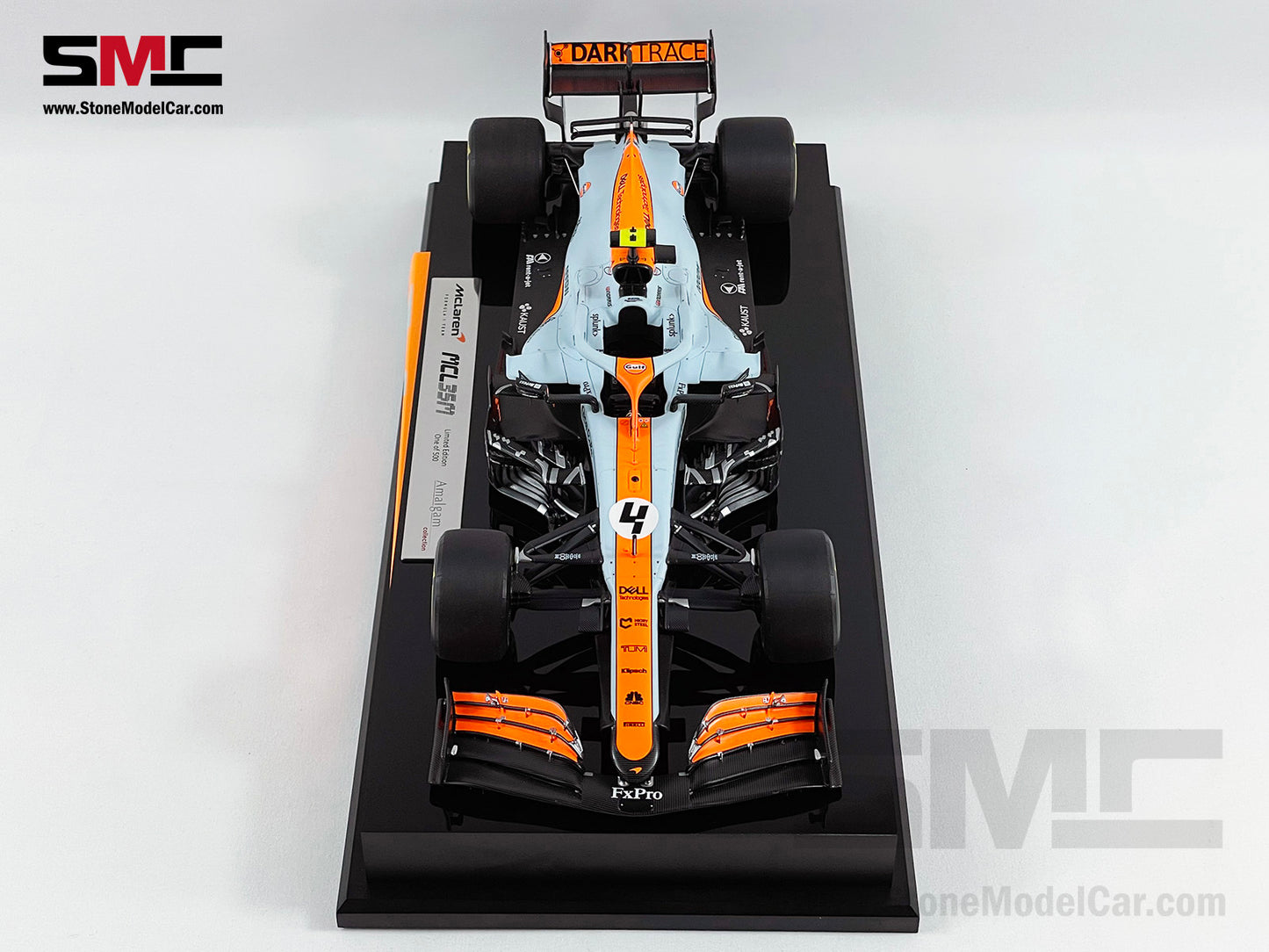 Amalgam Collection 2021 1:18 Mclaren F1 MCL35M #4 Lando Norris Monaco GP Podium Gulf Livery