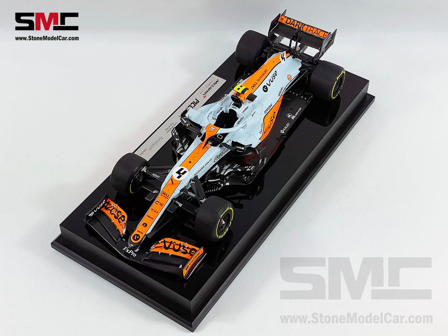 Amalgam Collection 2021 1:18 Mclaren F1 MCL35M #4 Lando Norris Monaco GP Podium Gulf Livery with Decal