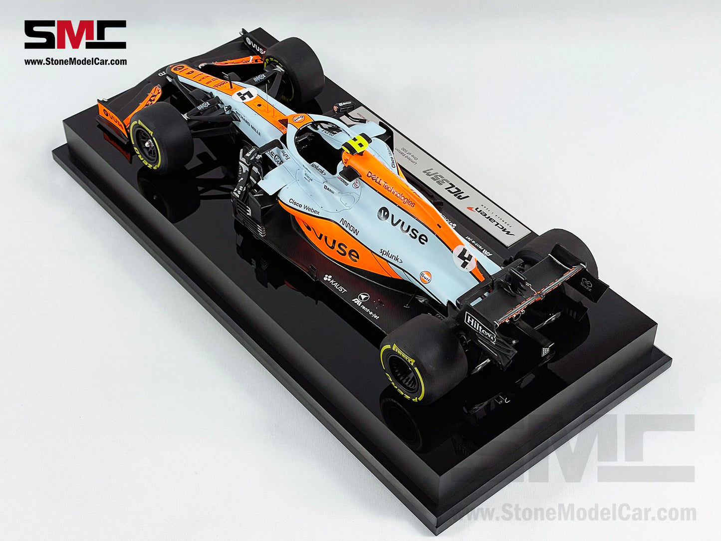 Amalgam Collection 2021 1:18 Mclaren F1 MCL35M #4 Lando Norris Monaco GP Podium Gulf Livery with Decal