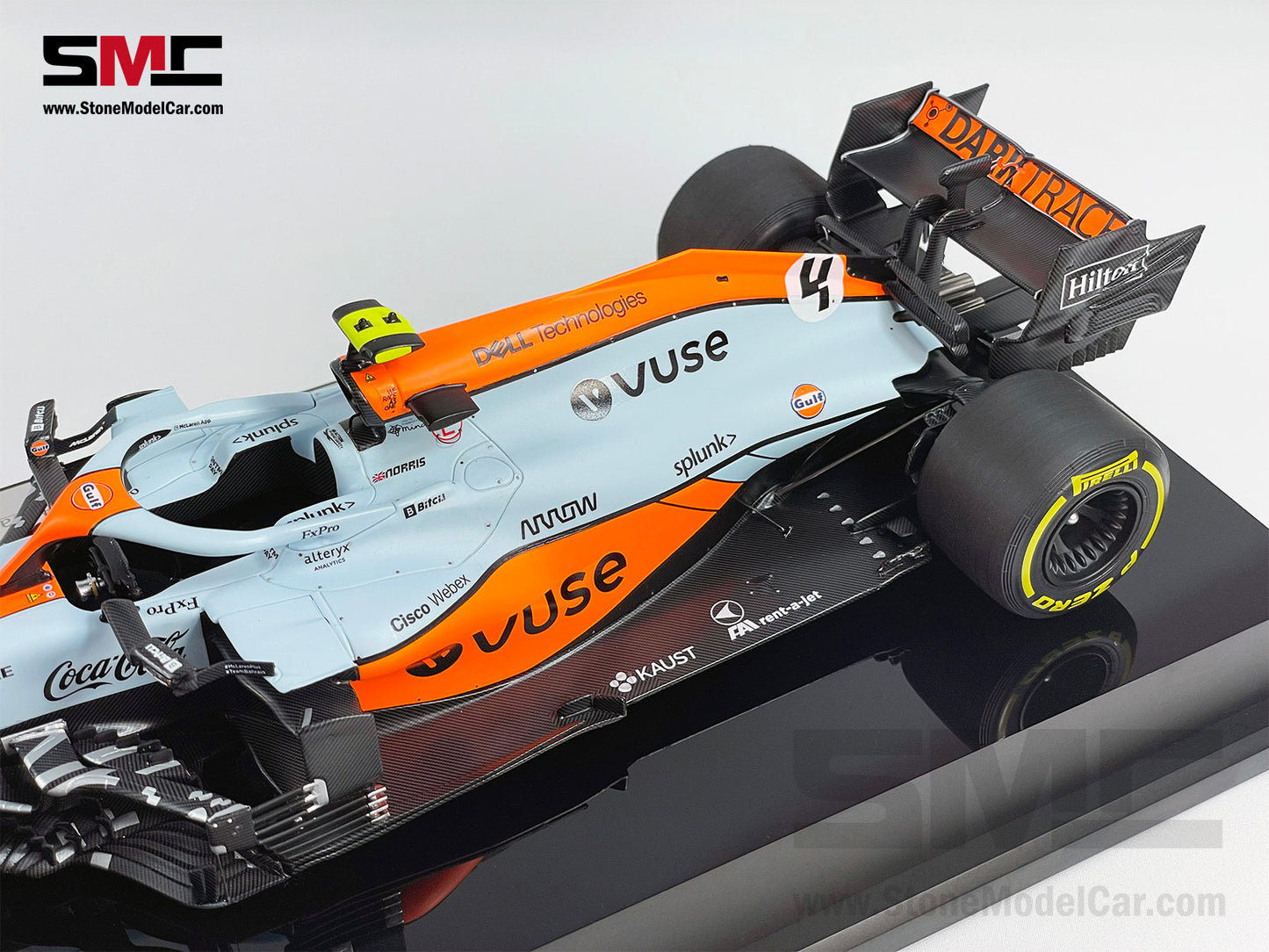 Amalgam Collection 2021 1:18 Mclaren F1 MCL35M #4 Lando Norris Monaco GP Podium Gulf Livery with Decal