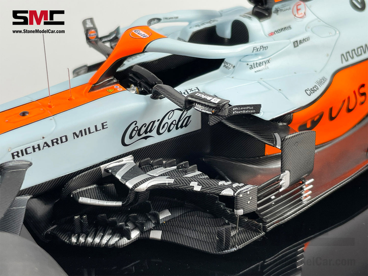 Amalgam Collection 2021 1:18 Mclaren F1 MCL35M #4 Lando Norris Monaco GP Podium Gulf Livery with Decal