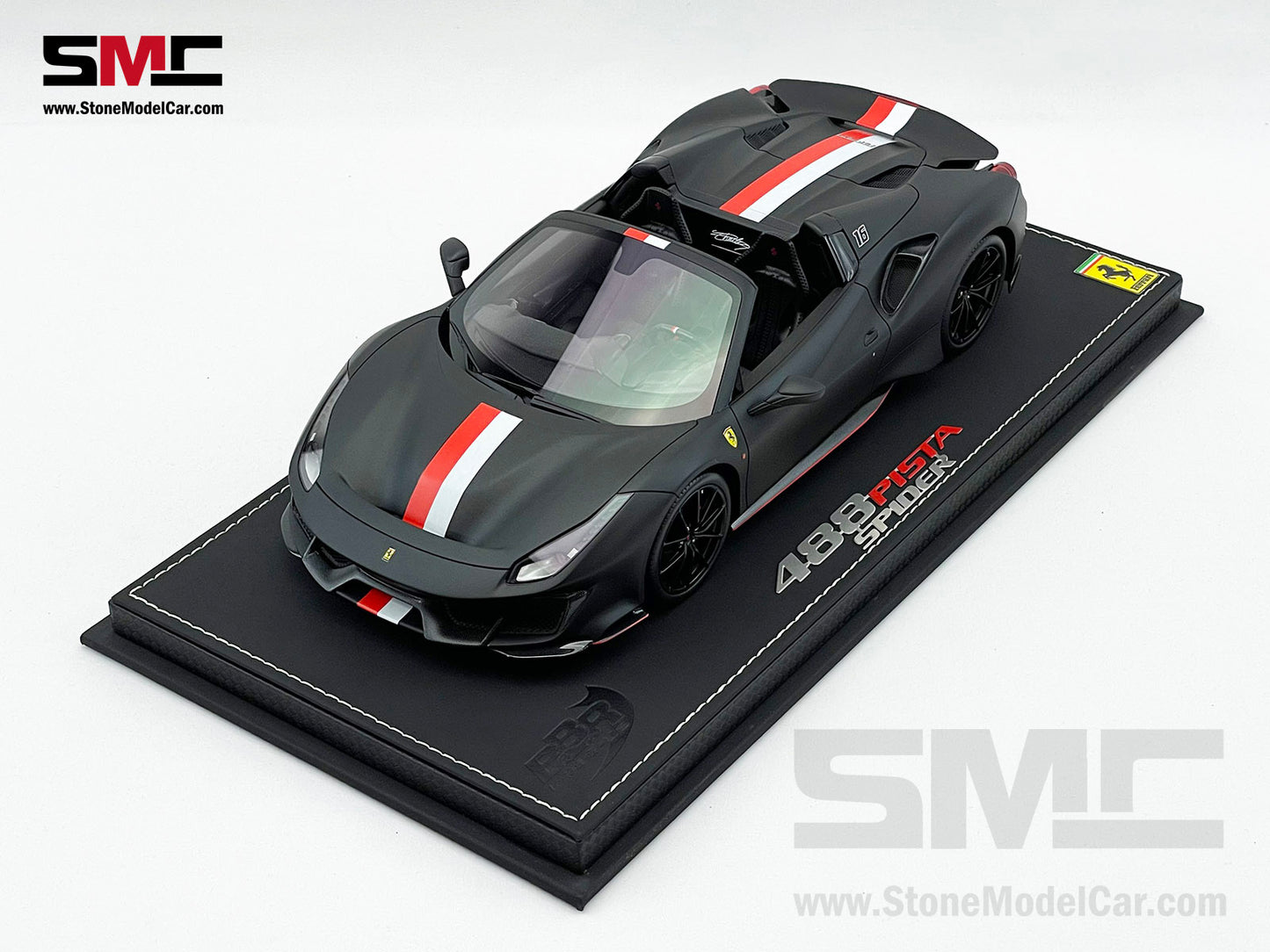 BBR Ferrari 488 Pista Spider 2018 Matt Black F1 #16 Charles Leclerc 1:18 Limited 266 pcs