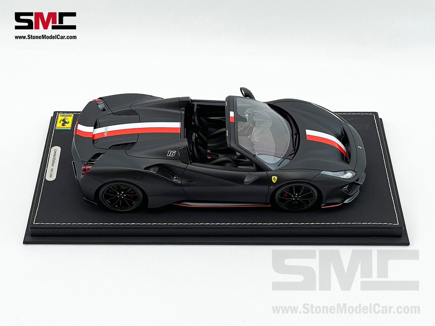 BBR Ferrari 488 Pista Spider 2018 Matt Black F1 #16 Charles Leclerc 1:18 Limited 266 pcs
